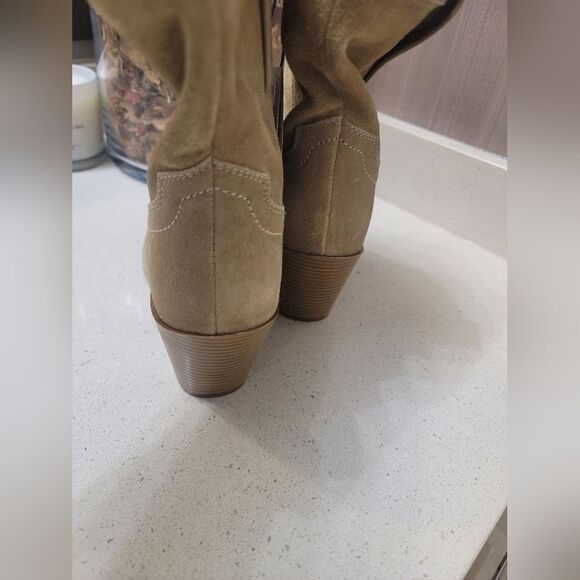 Zara Suede block heel ankle boots sz 38 new nwt - Picture 4 of 9